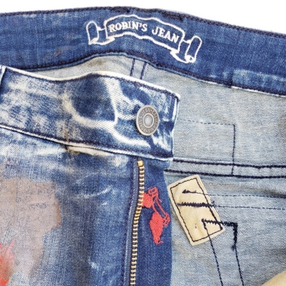 NEW ROBIN'S JEAN Tintin Slim Biker Coated - Picture 6 of 8